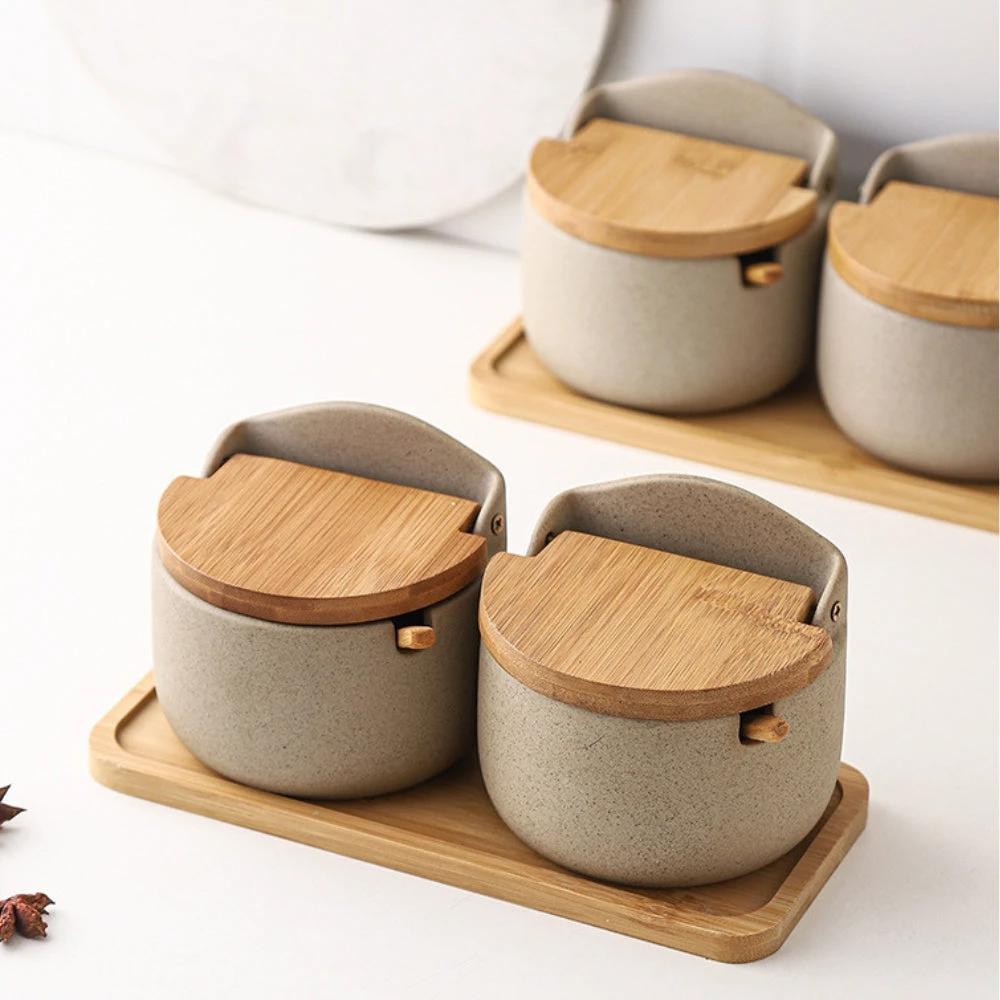Ceramic Bamboo Spice Jar Set by Casa & Beyond