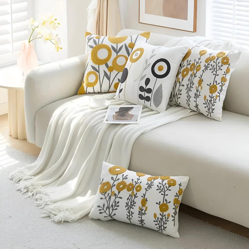 Floral Essence Embroidered Cushion Cover by Casa & Beyond