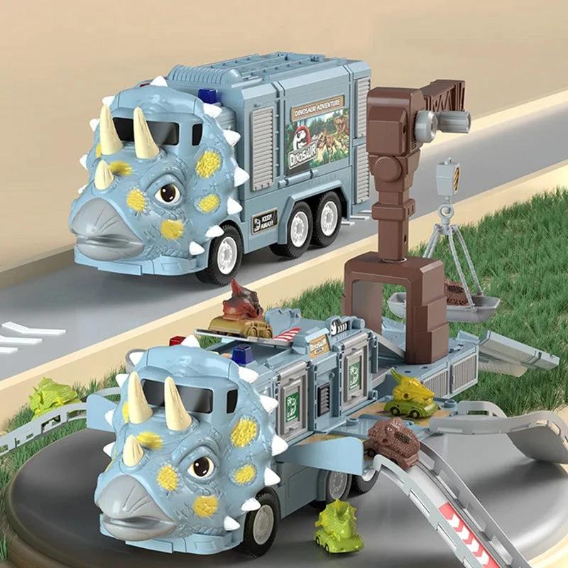 New Engineer Truck Railway Toy Set with Transforming Dinosaurs by Bowlift