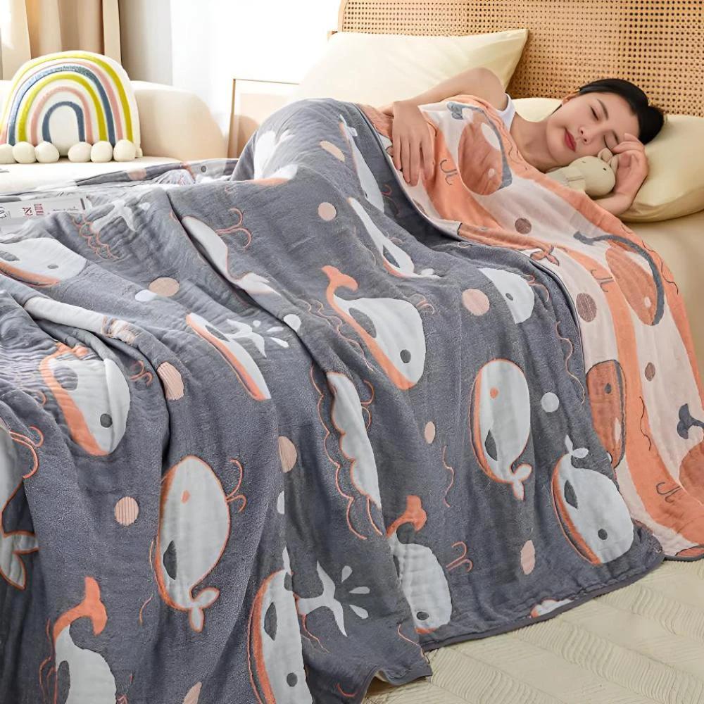 Ocean Dreams Whale Cotton Blanket by Casa & Beyond