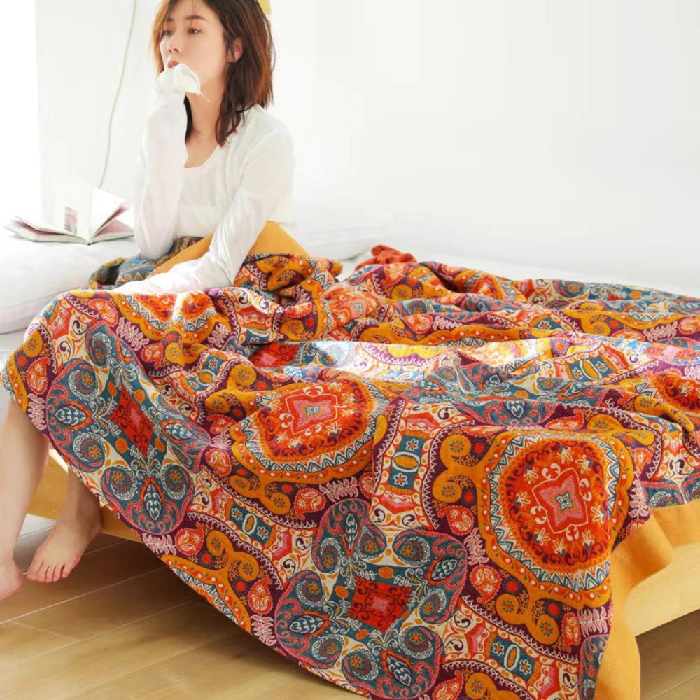 Sunrise Boho Reversible Blanket by Casa & Beyond