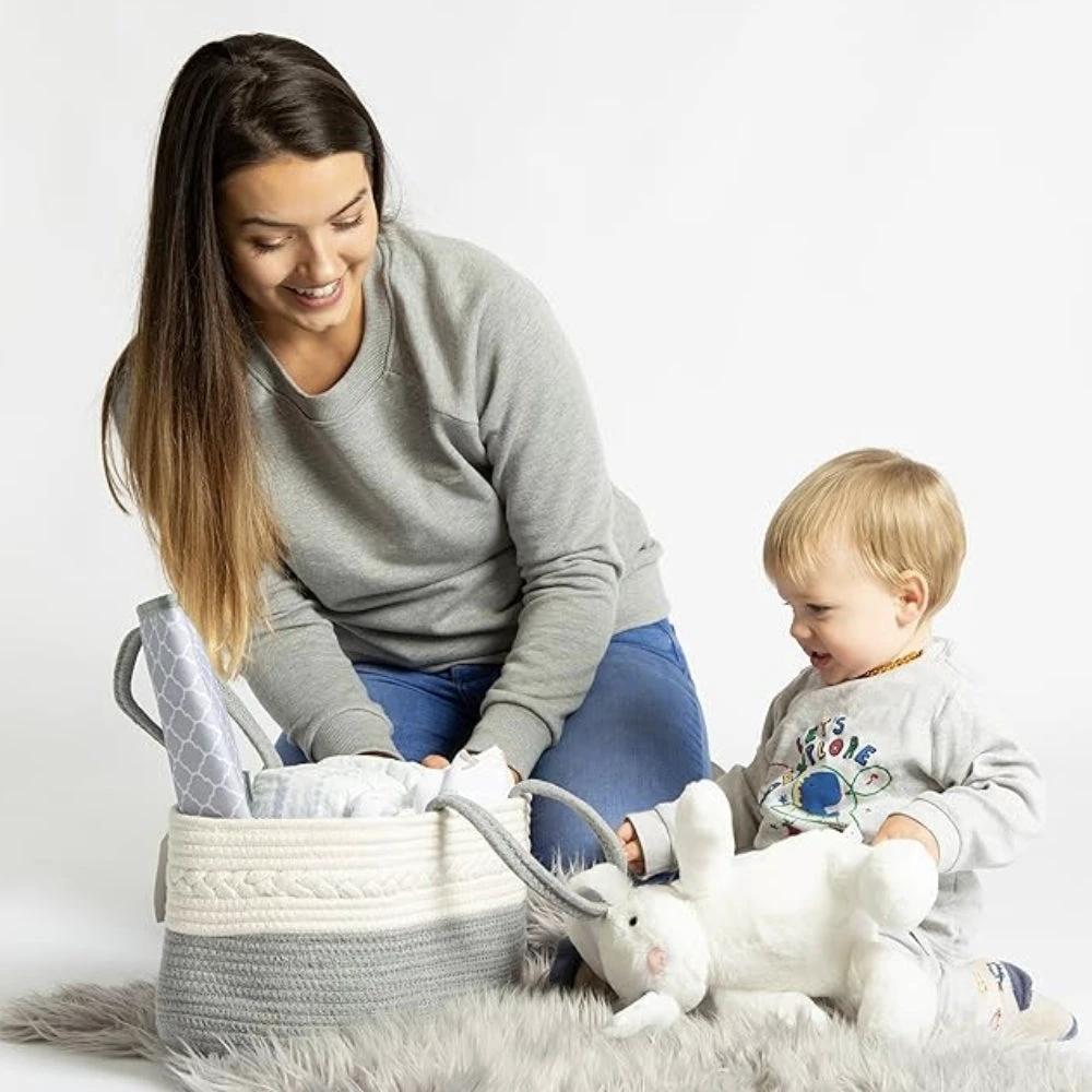 Braided Grey Baby Essentials Organizer by Casa & Beyond
