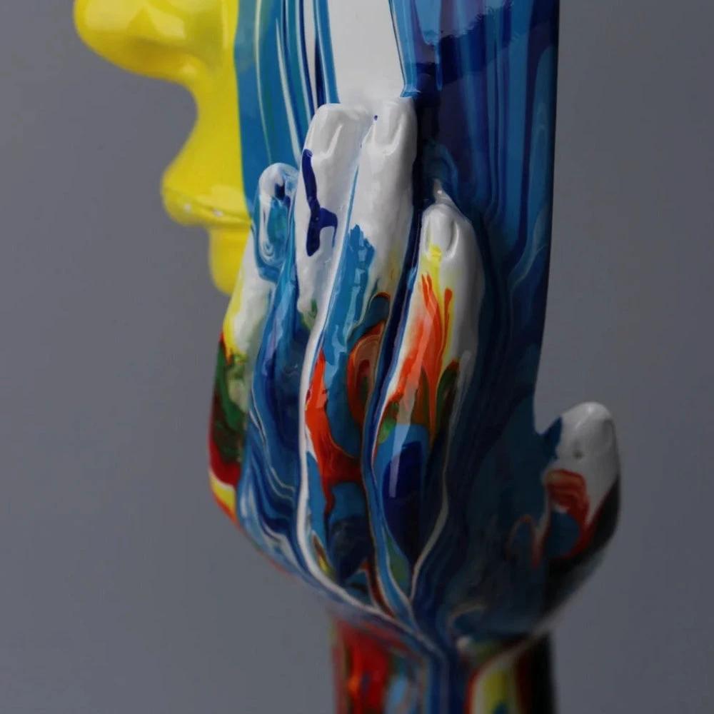 Female Thinker Colorful Art Sculpture by Casa & Beyond