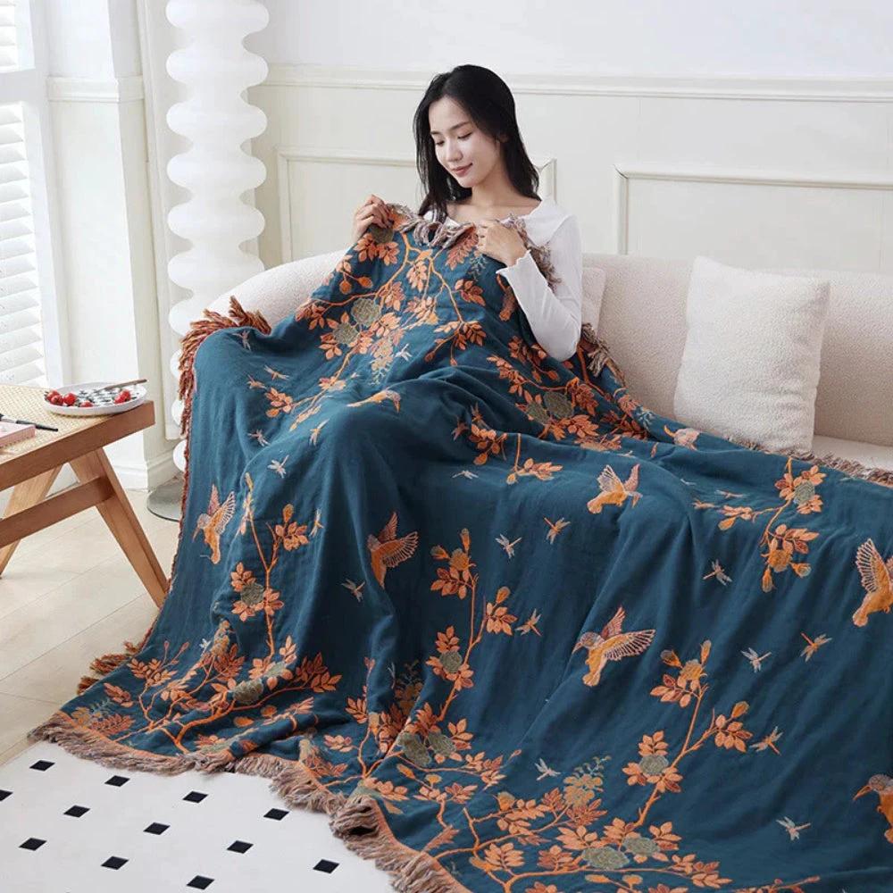 Ornate Multi-Layer Cotton Blanket by Casa & Beyond