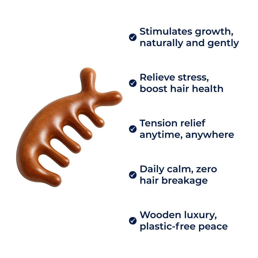 Stress Relief & Hair Health – Natural Sandalwood – Gentle Detangling for Sensitive Scalps Daily Calm Care Bowlift by Bowlift