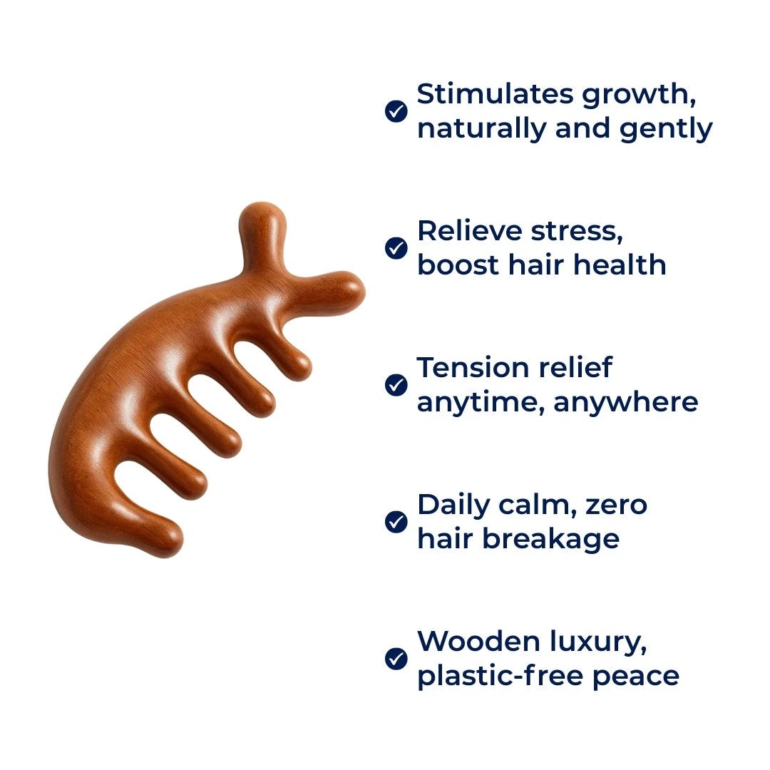 Stress Relief & Hair Health – Natural Sandalwood – Gentle Detangling for Sensitive Scalps Daily Calm Care Bowlift by Bowlift