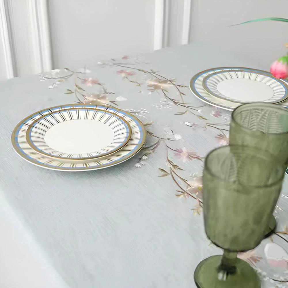 Blossom Weave Elegance Tablecloth by Casa & Beyond