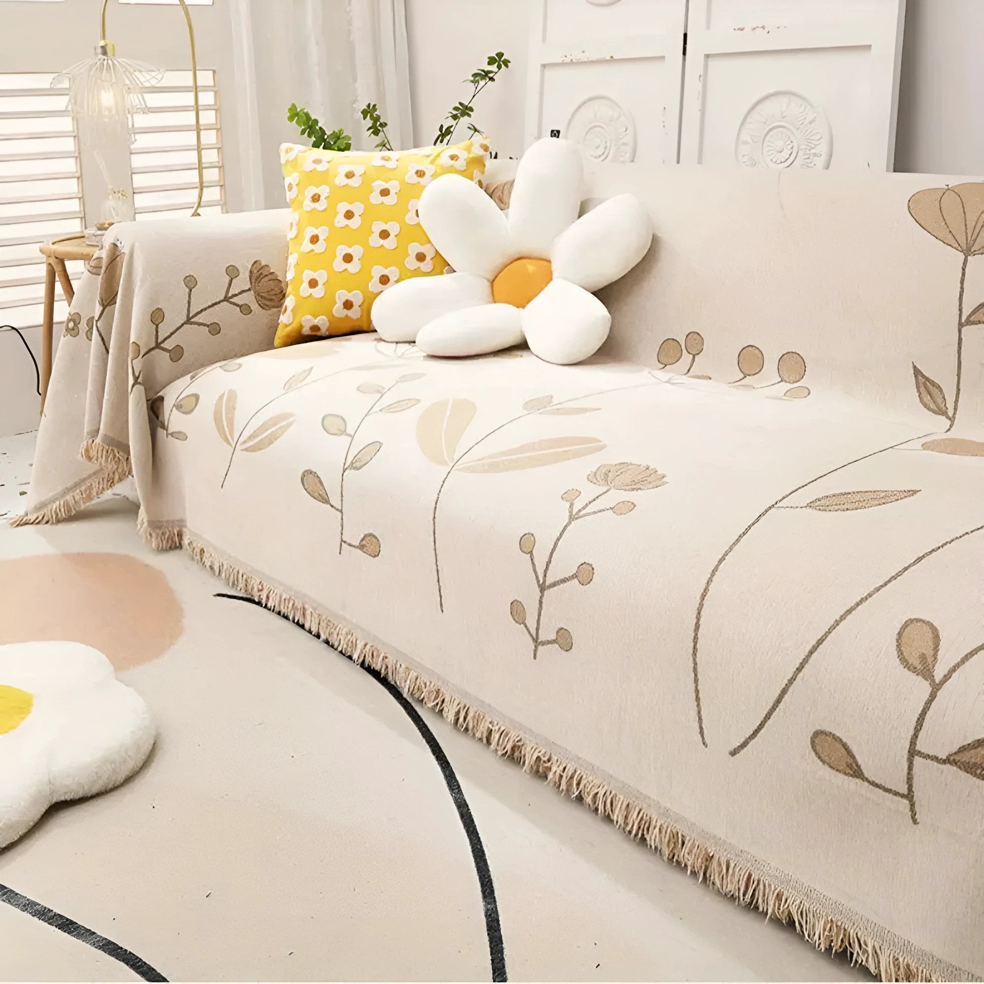 Modern Bloom Reversible Sofa Cover by Casa & Beyond
