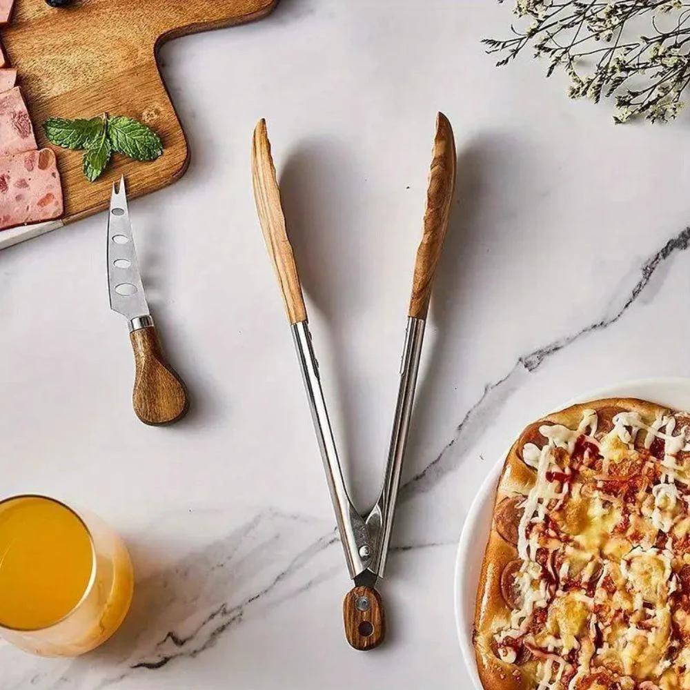 Heritage Wood & Steel Tongs | Set of 2 by Casa & Beyond