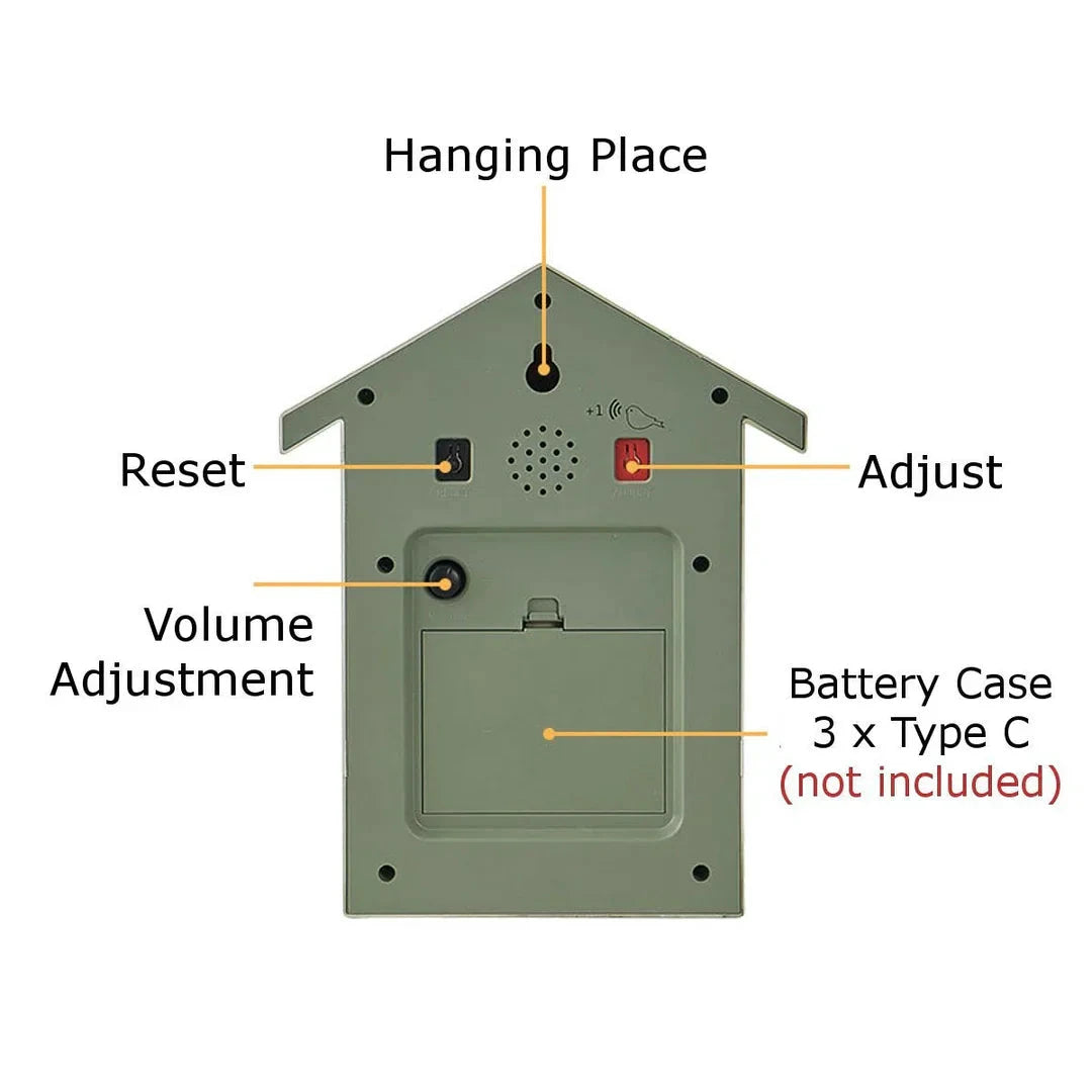 Modern Cuckoo Wall Clock – Elegant Minimalist Design with Hourly Cuckoo Sound by BowLift