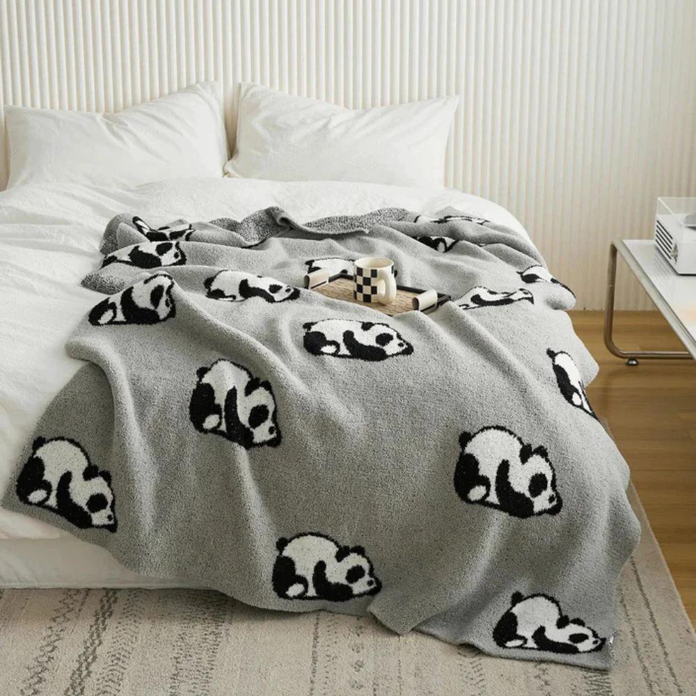 Kawaii Panda Knitted Blanket by Casa & Beyond
