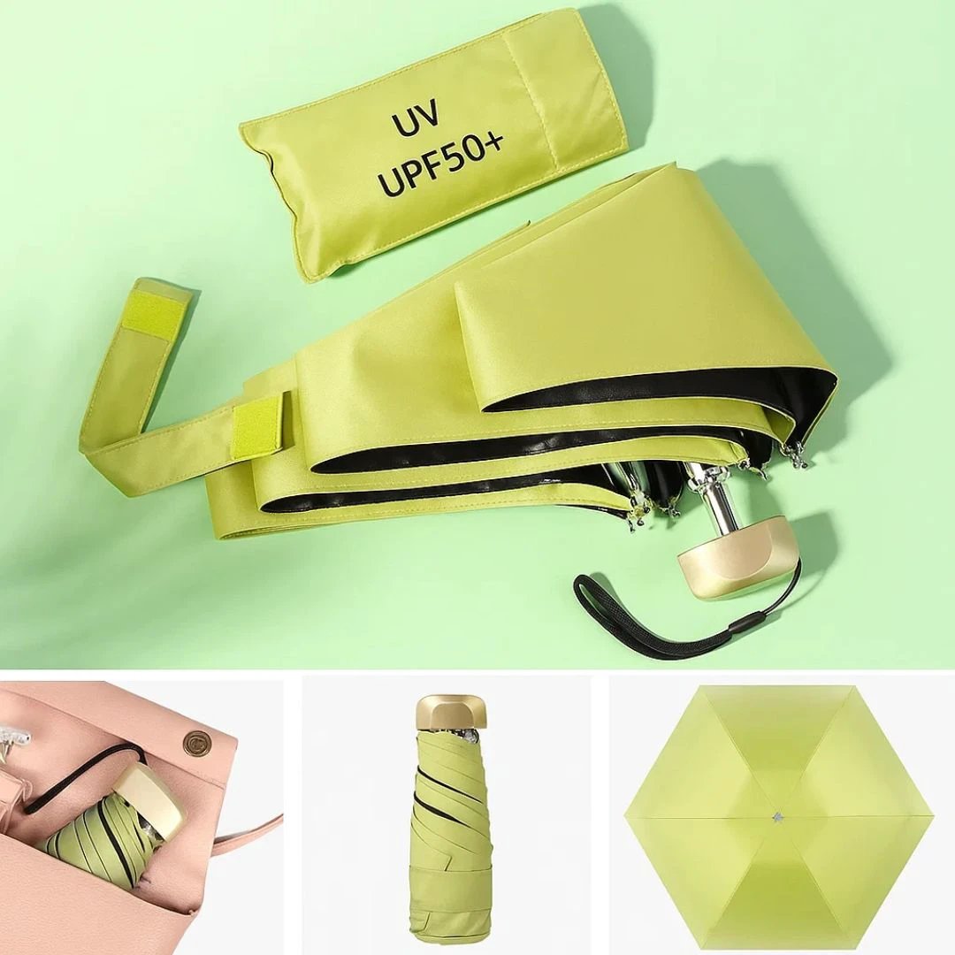 UrbanBrolly | Mini UV Folding Umbrella – UPF 50+ Sun Protection – Water‑Repellent – Lightweight Pocket‑Size Travel Use Bowlift by Bowlift
