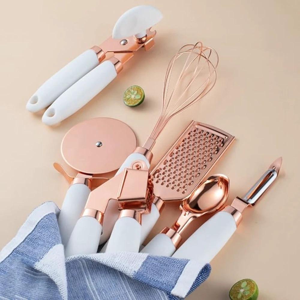 7-Piece Rose Gold Cooking Set by Casa & Beyond