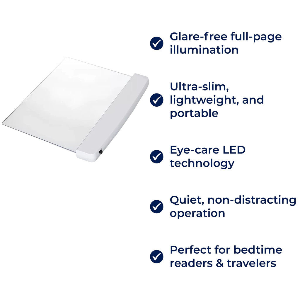 PageGlow | Flat LED Book Light – Glare‑Free Full‑Page Illumination – Slim Portable Design – Eye‑Care for Travellers & Bedtime Readers Bowlift by Bowlift
