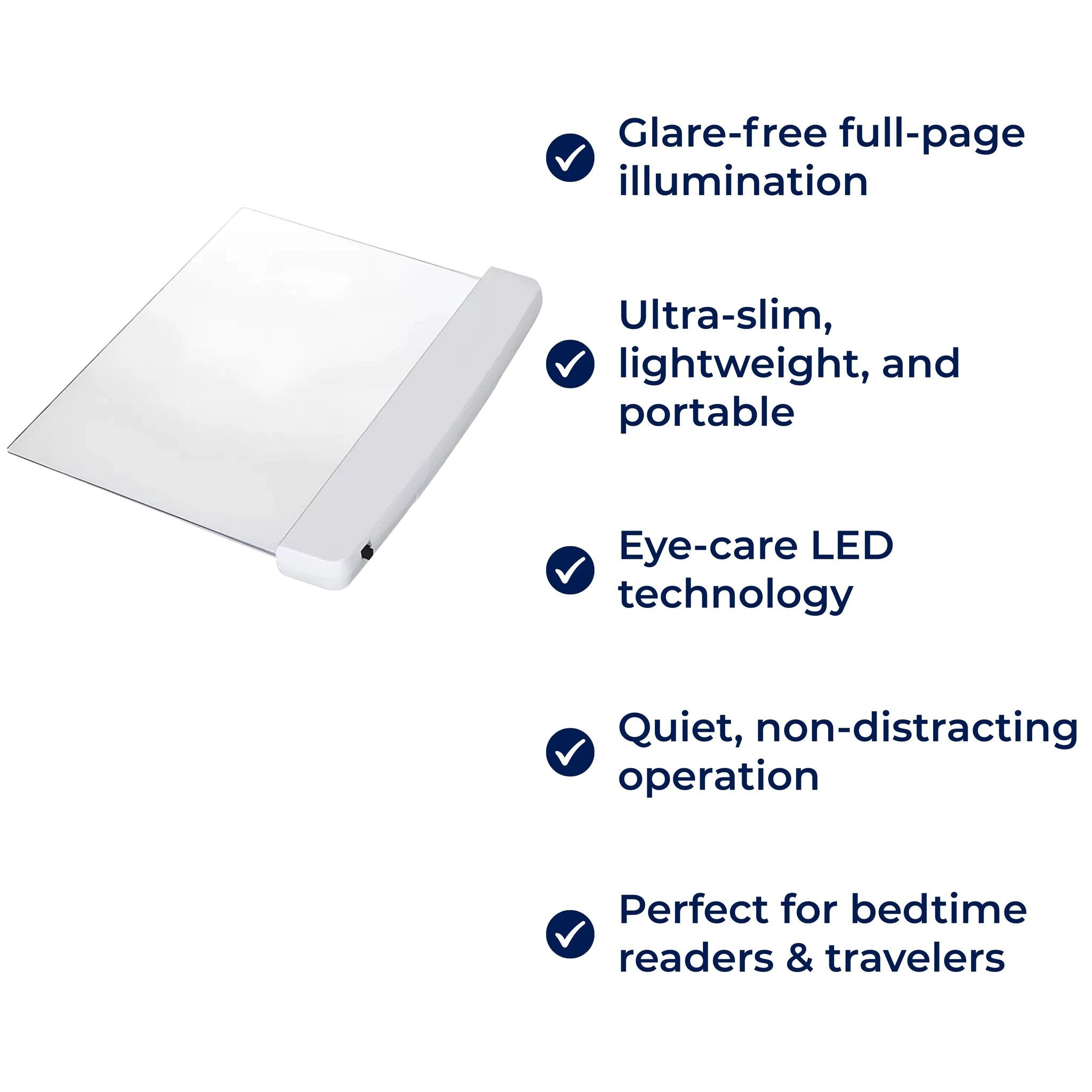 PageGlow | Flat LED Book Light – Glare‑Free Full‑Page Illumination – Slim Portable Design – Eye‑Care for Travellers & Bedtime Readers Bowlift by Bowlift