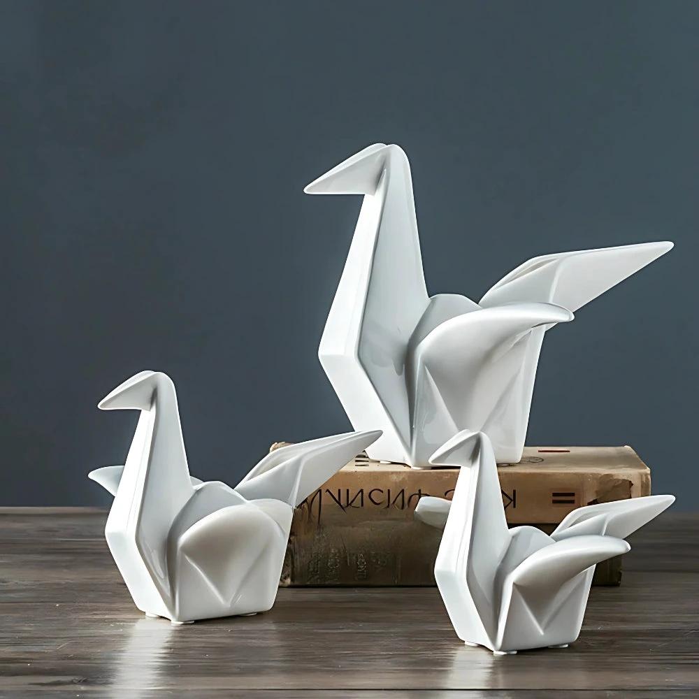 Origami-Inspired Ceramic Bird Statue by Casa & Beyond