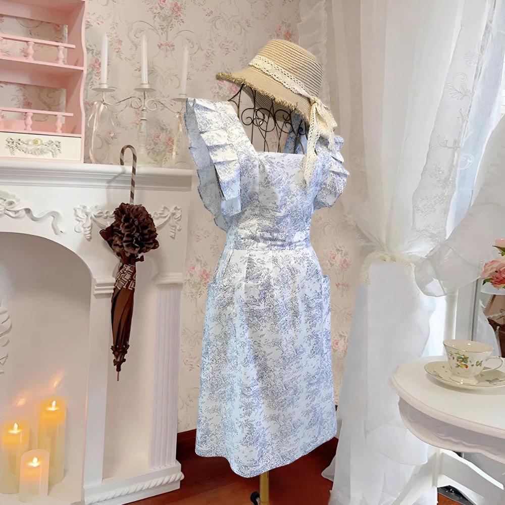 Ruffled Ink Floral Apron by Casa & Beyond
