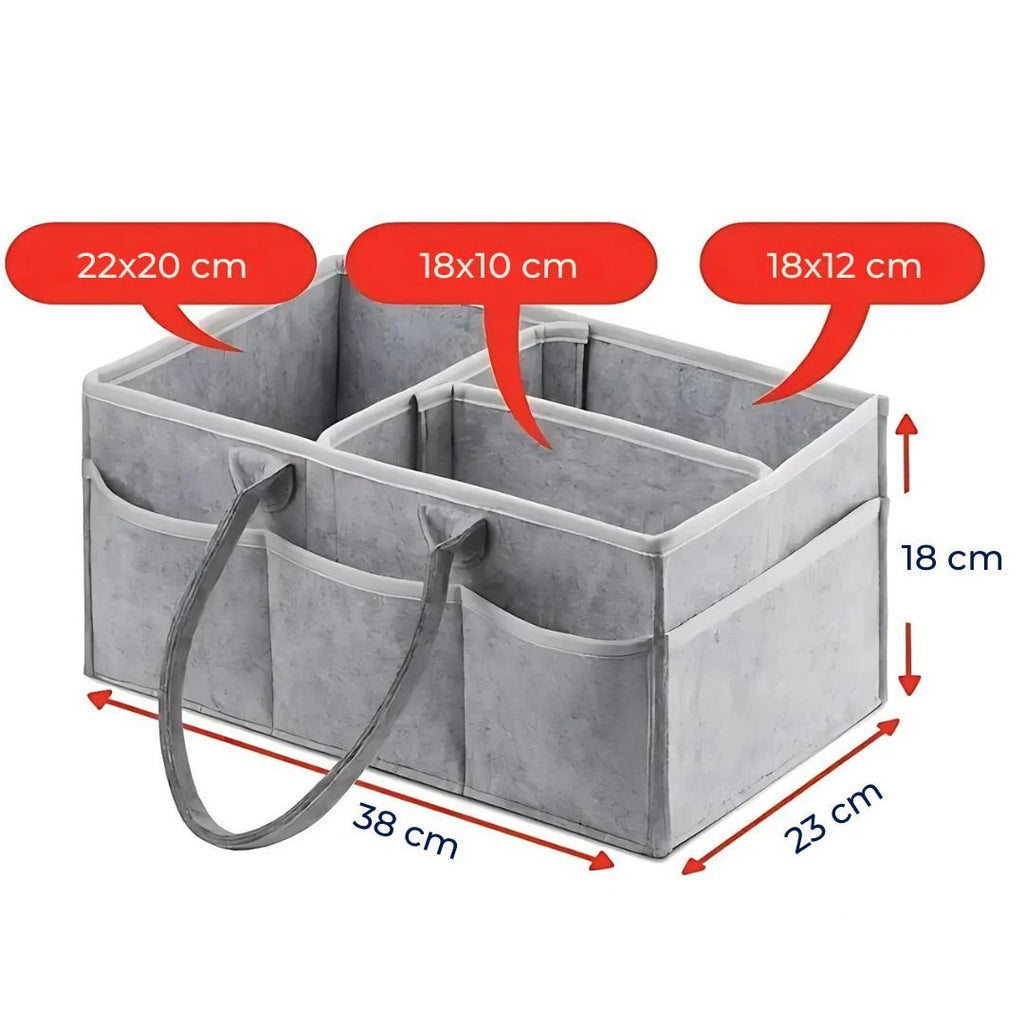 NappyNest | Nappy Organiser Caddy – Easy‑Clean Dividers – Water‑Resistant Felt – Large Capacity – Portable Storage for Parents Bowlift by Bowlift