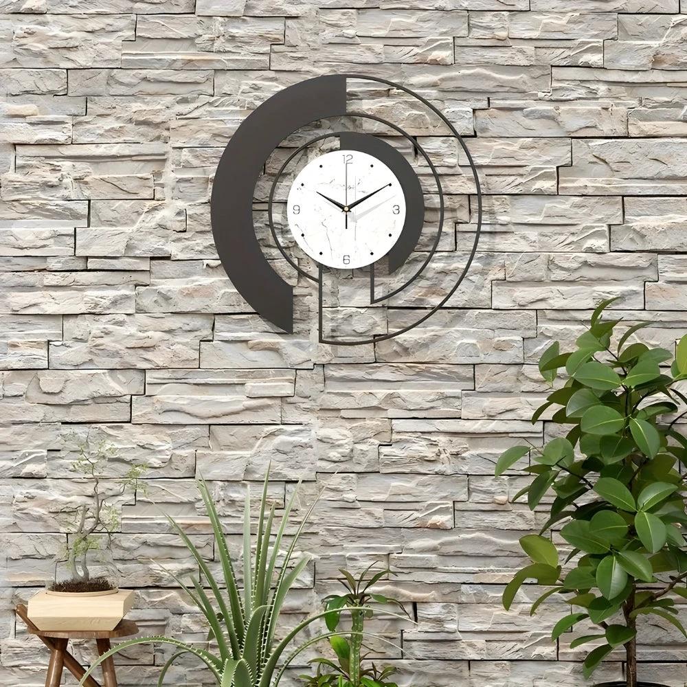Quiet geometric wall clock with peaceful run for tranquil spaces Bowlift by Bowlift