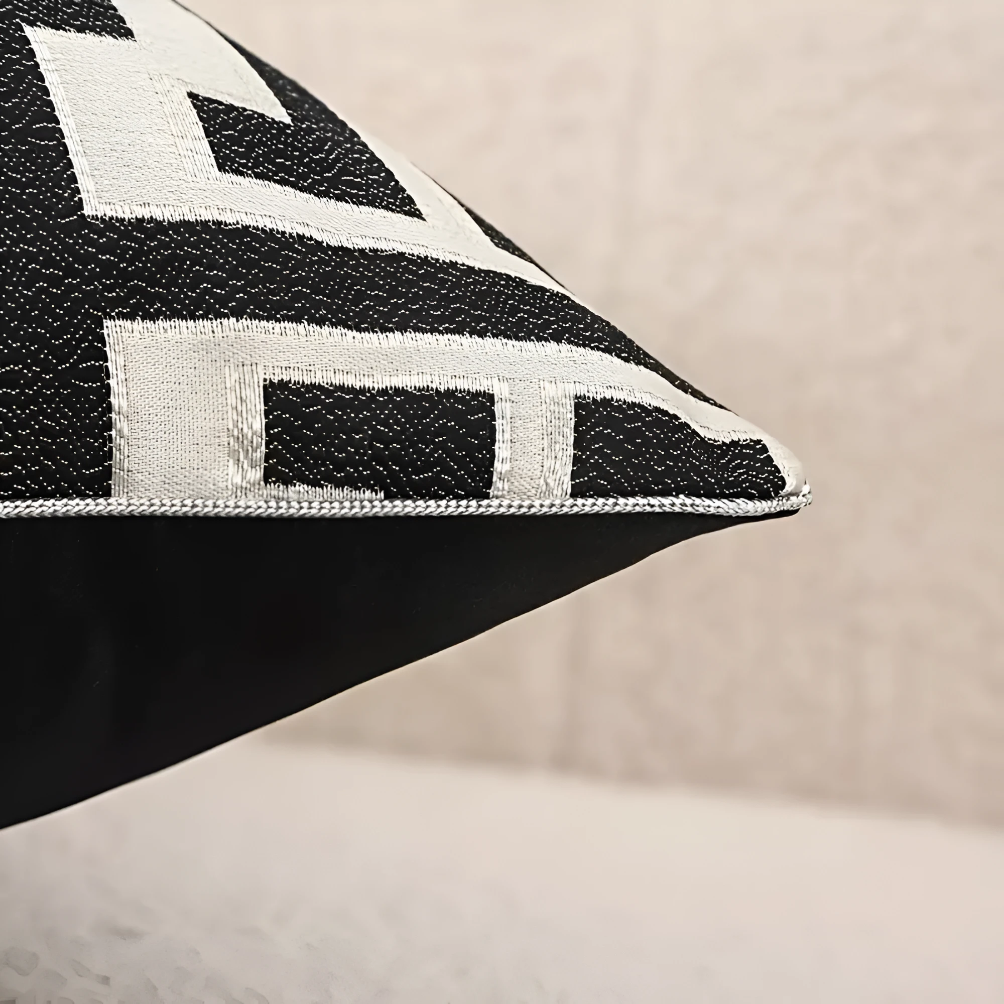 Geometric Jacquard Luxury Cushion Cover by Casa & Beyond