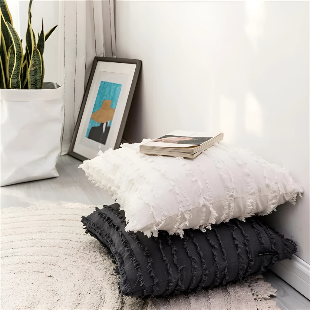 Bohemian Fringe Cushion Cover by Casa & Beyond