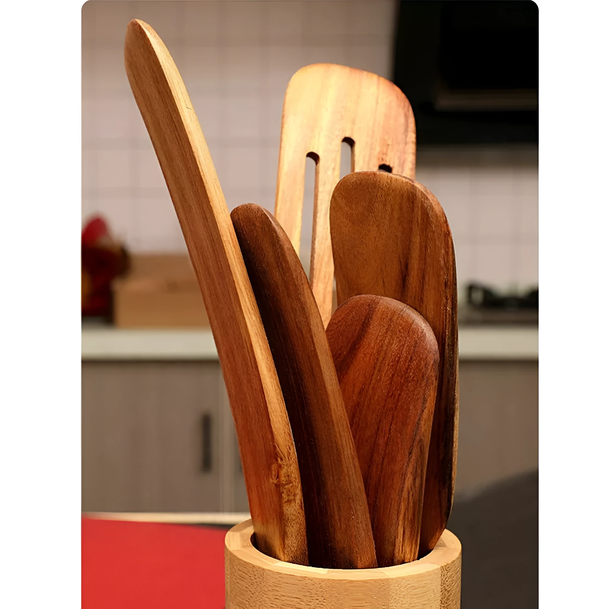 Non-Stick Wooden Spatula Set by Casa & Beyond