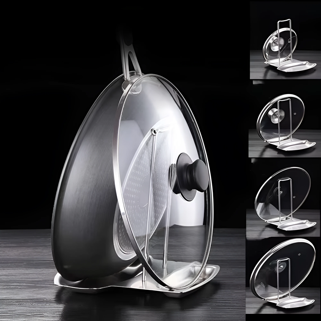 Sleek Pot Lid Holder Rack by Casa & Beyond