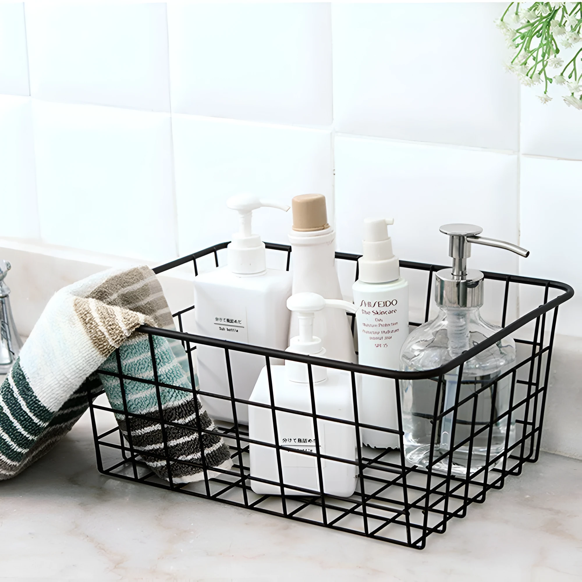 Sleek Wire Organizer Storage Basket by Casa & Beyond