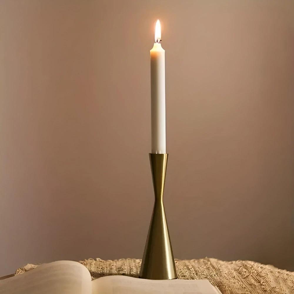 Sleek Nordic Brass Waist Candlestick| 3pcs Set by Casa & Beyond