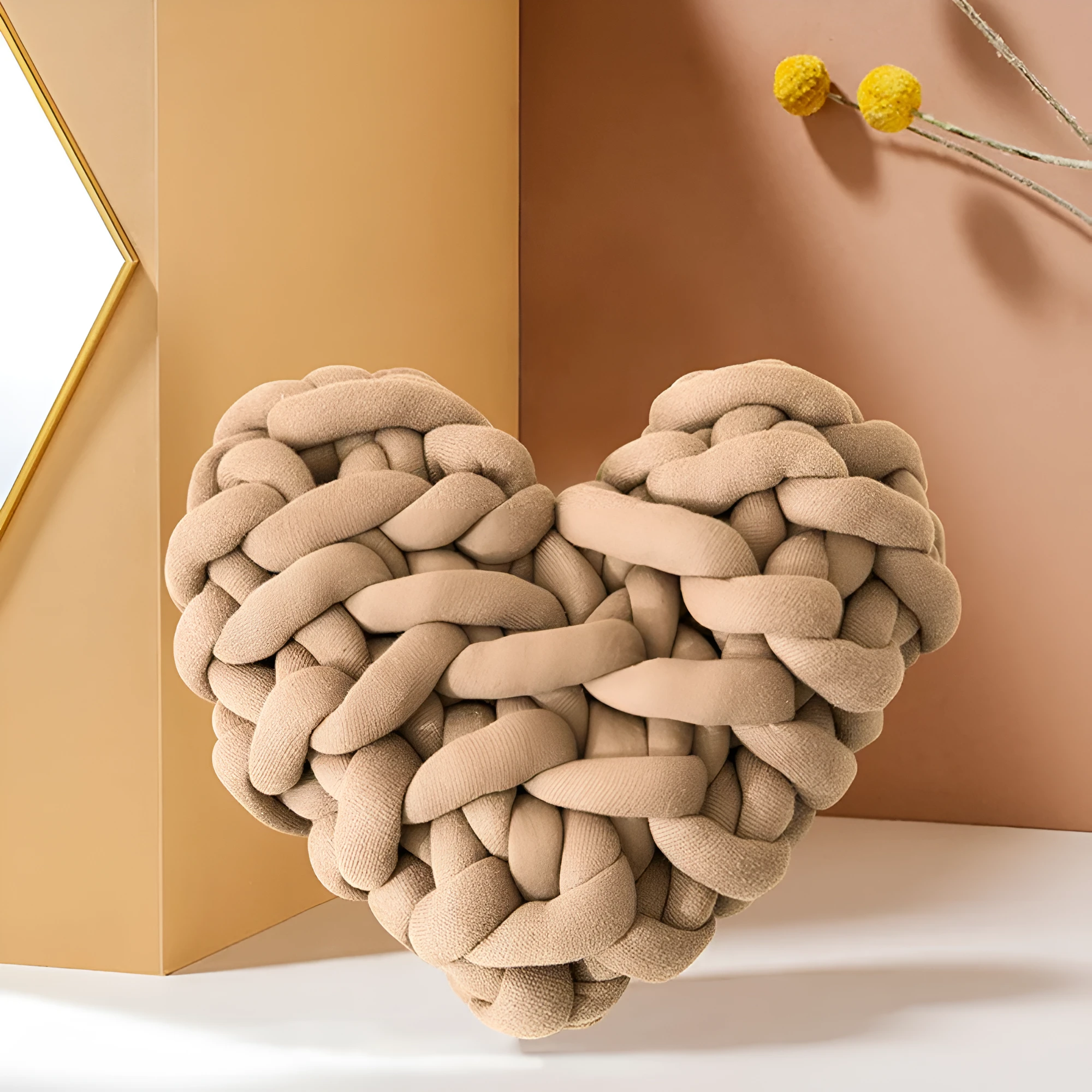 Plush Knotted Heart Shape Cushions by Casa & Beyond