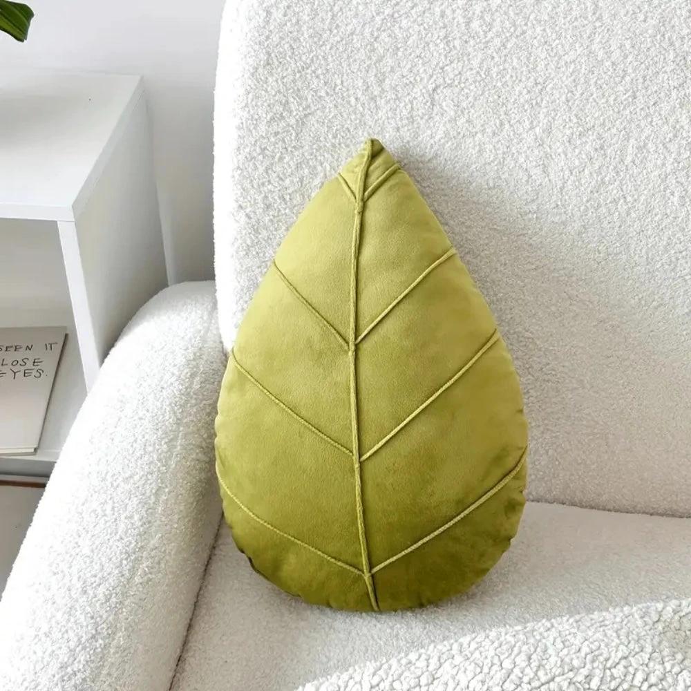 Verdant Flourish Leaf Shaped Cushion by Casa & Beyond