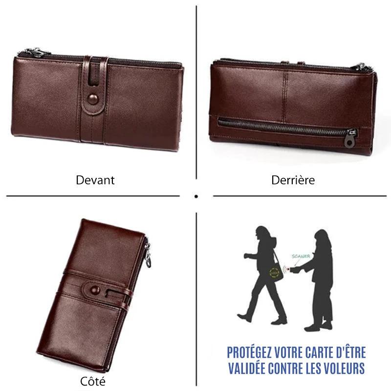 Long wallet made of genuine leather by Bowlift