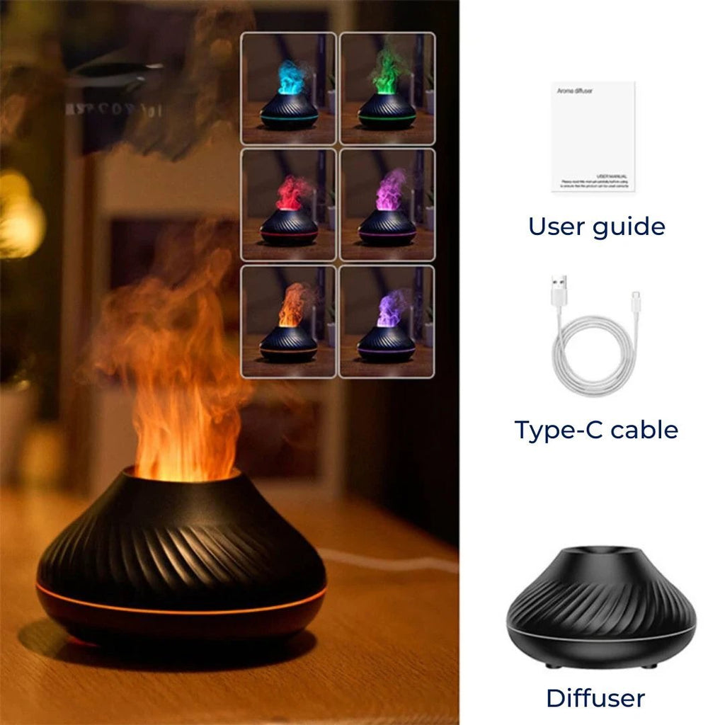 FlameGlow Air Humidifier Aromatherapy Diffuser | Adds Moisture - Relieves Dry Air - Helps to Relax - Quiet Diffuser for Home or Office Bowlift by Bowlift