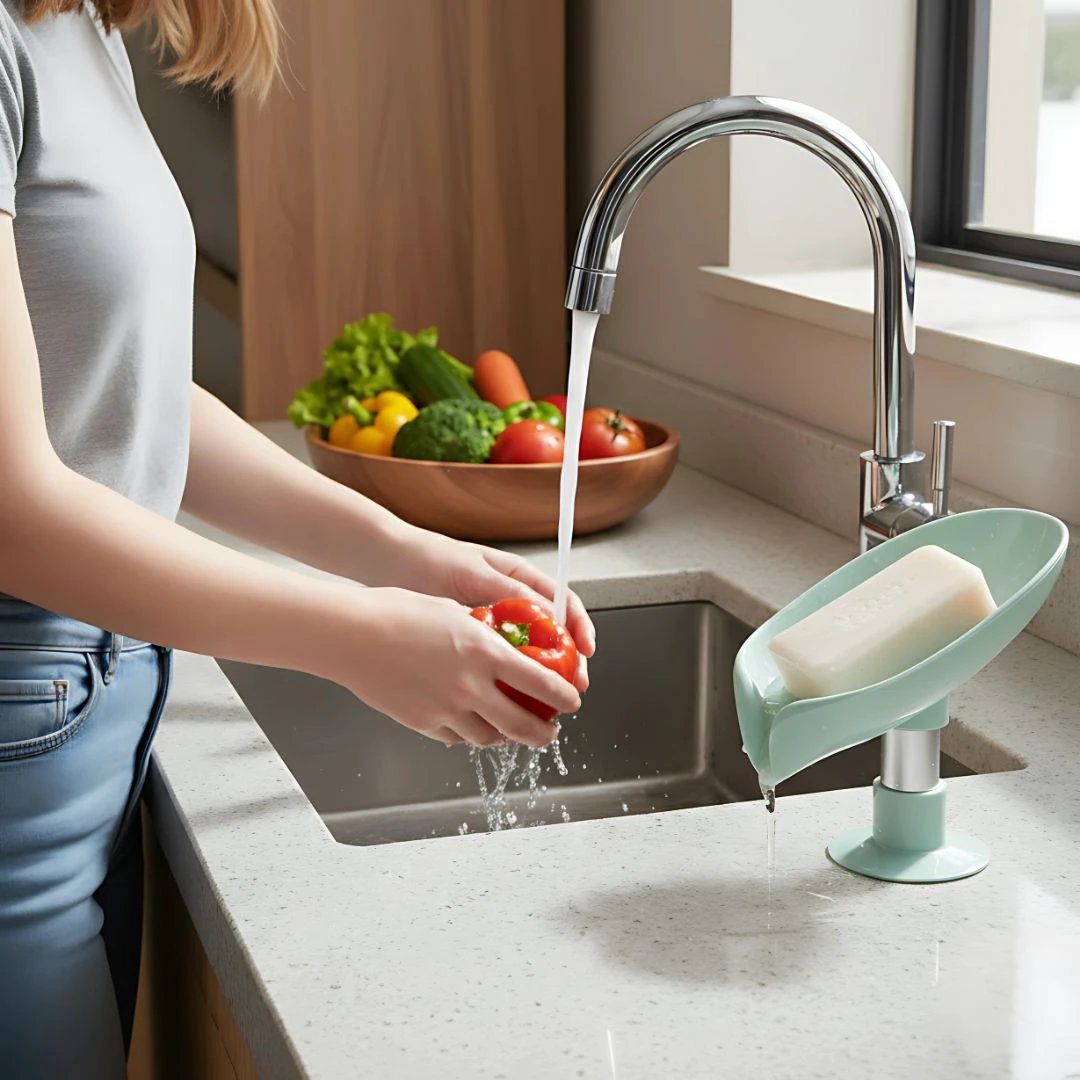 Draining Soap Holder – Keep Soap Dry – Strong Suction Cup – No Drill Mount – Hygienic Bathroom & Shower Storage Solution Bowlift by Bowlift
