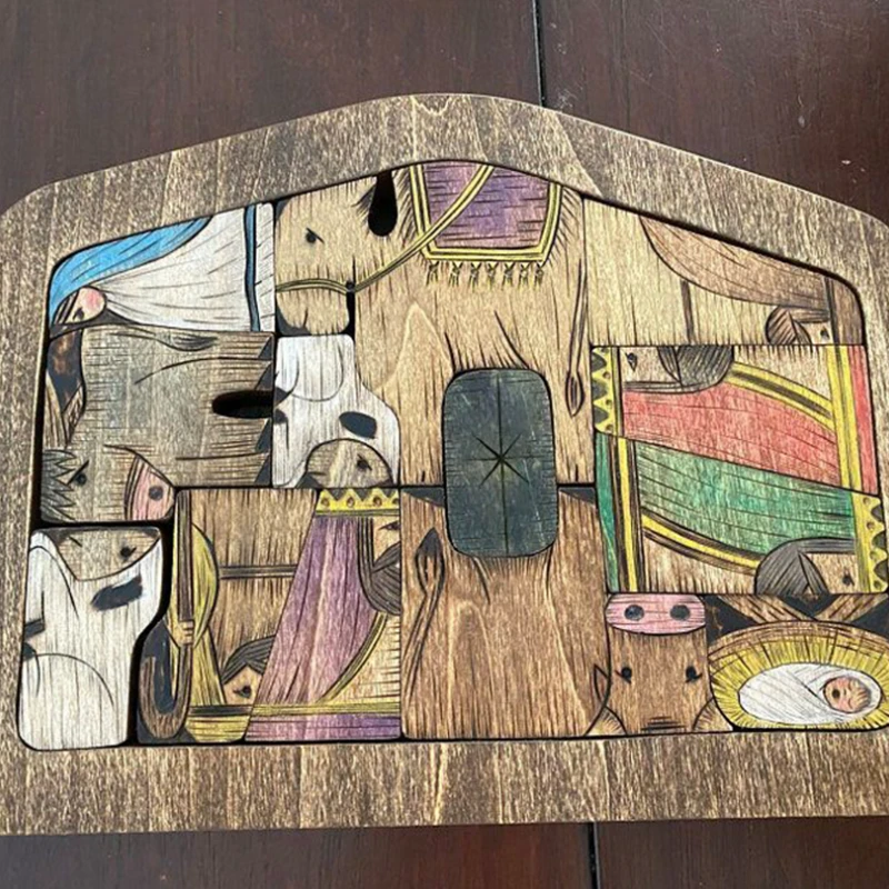 Wooden puzzle set by JéSus by Bowlift