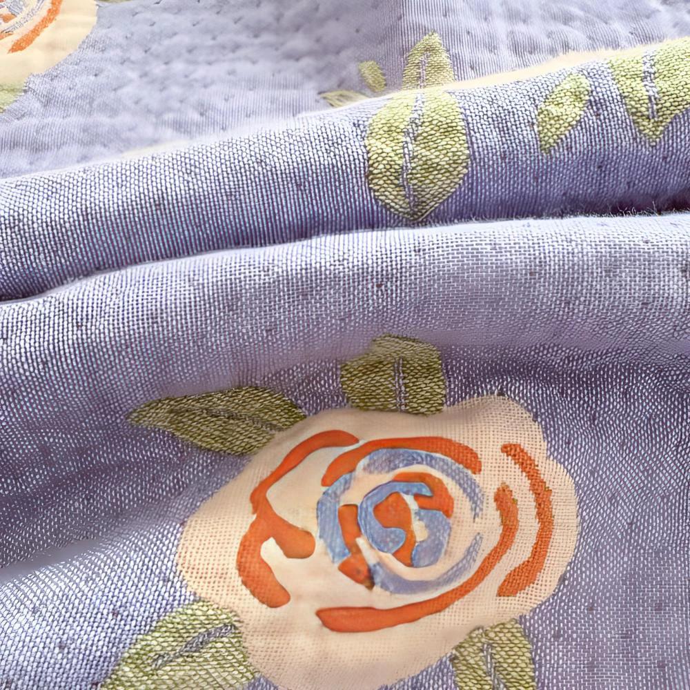 Bow-Knot and Rose Cotton Gauze Blanket by Casa & Beyond