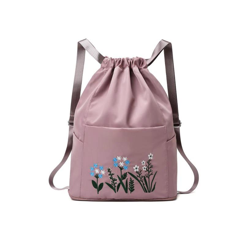 Multifunctional travel backpack with drawstring and embroidery by Bowlift