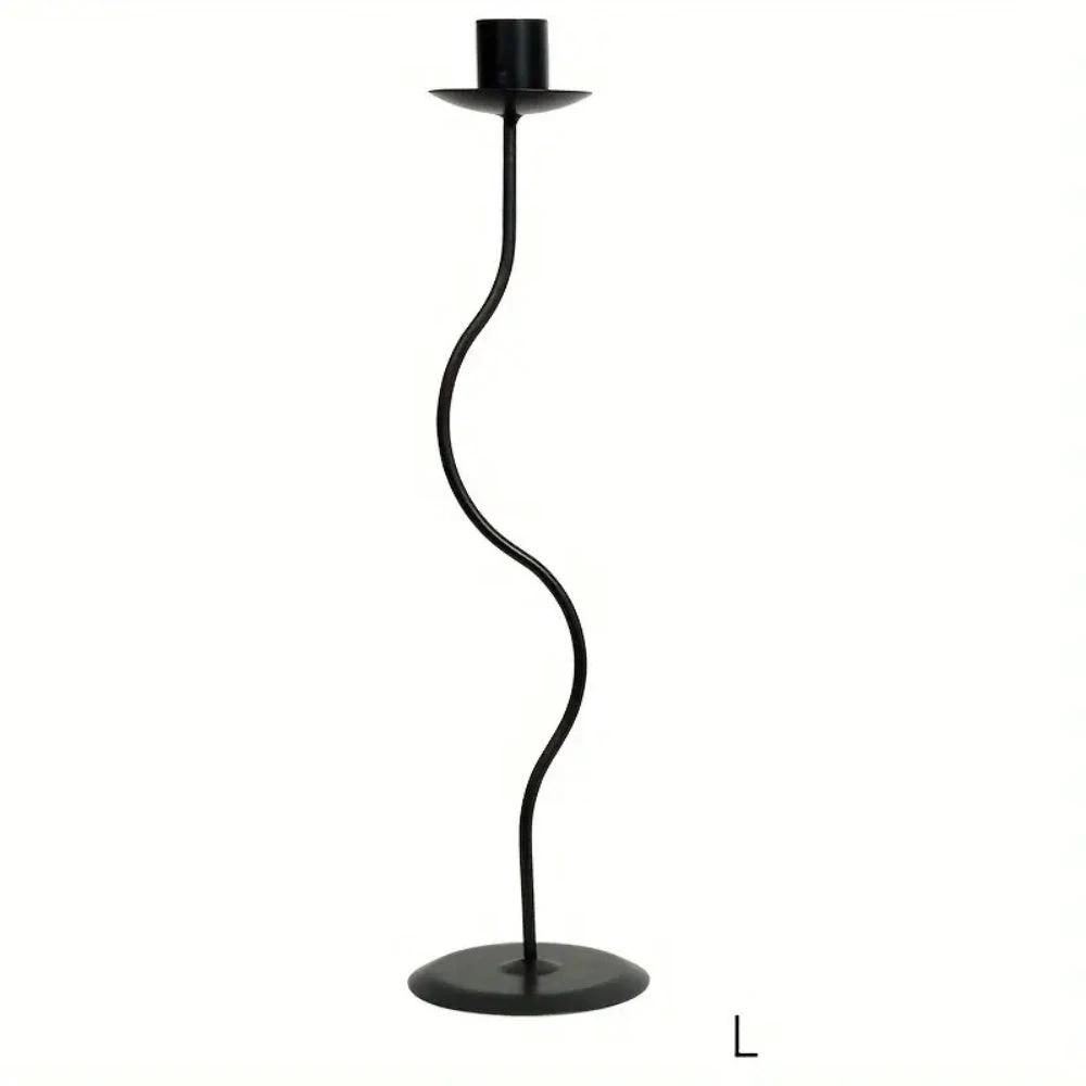 Sculpted Wavy Iron Candle Holder by Casa & Beyond