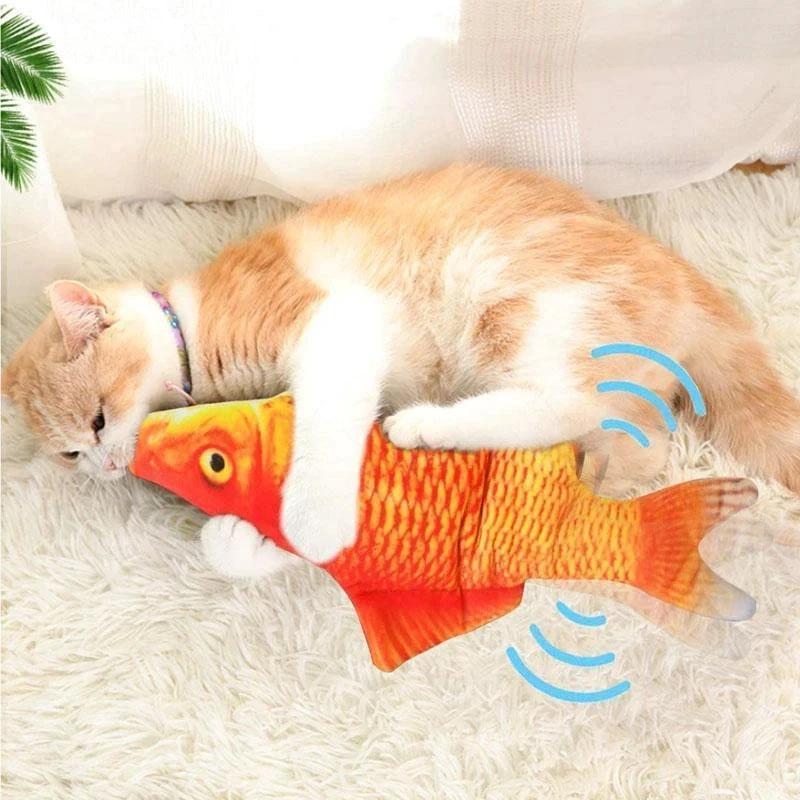 USB rechargeable simulation fishing toy for cats by Bowlift