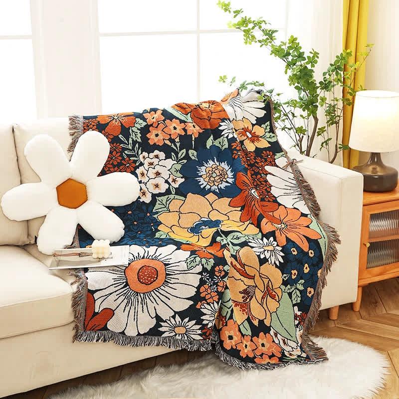 Floral Garden Tassel Sofa Cover by Casa & Beyond