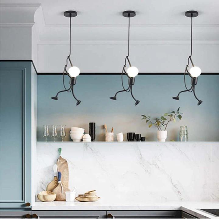 FunkyLight | Retro Pendant Light Iron Man Bowlift by Bowlift