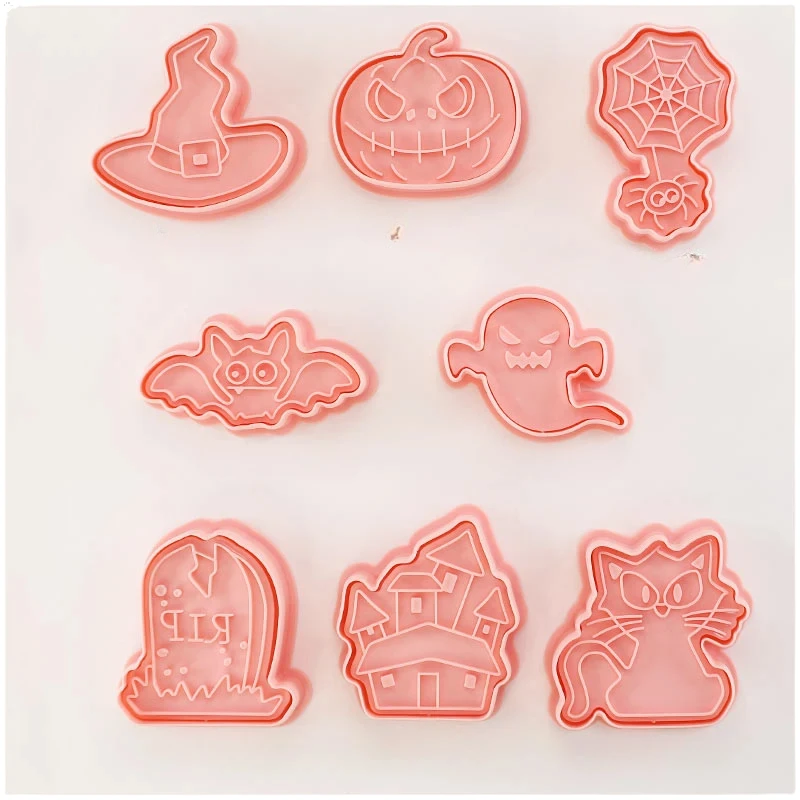 8pcs 3D Cartoon Cookie Cutters Pressable Biscuit Mold Cookie Stamp Set by Bowlift