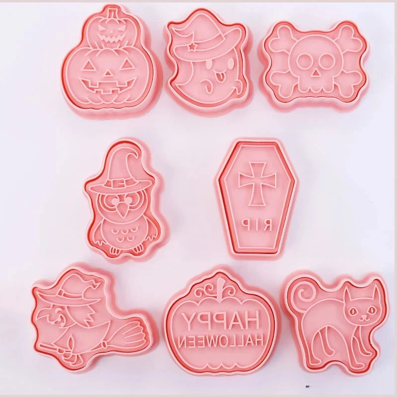 8pcs 3D Cartoon Cookie Cutters Pressable Biscuit Mold Cookie Stamp Set by Bowlift