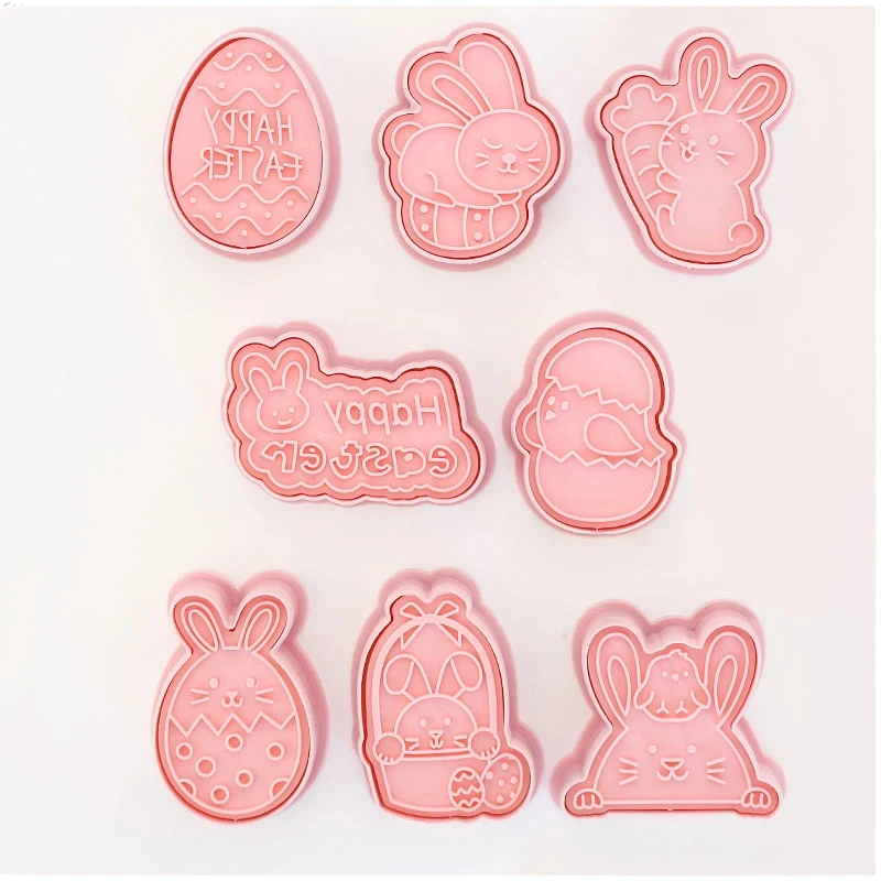8pcs 3D Cartoon Cookie Cutters Pressable Biscuit Mold Cookie Stamp Set by Bowlift