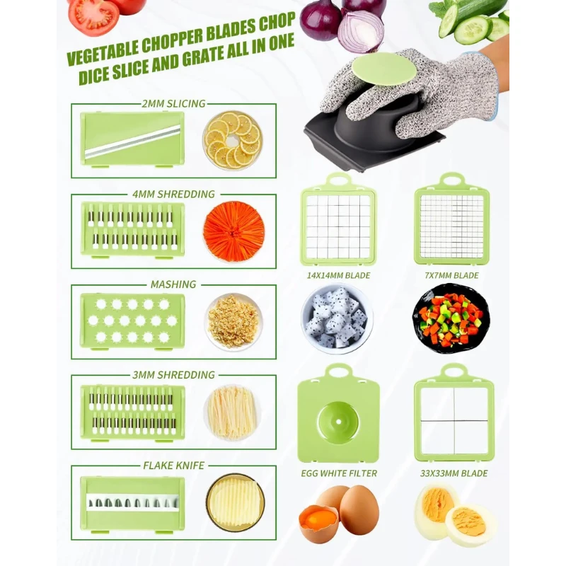 9 in 1 Kitchen Vegetable Chopper Slicer Dicer Cutter with Container by Bowlift