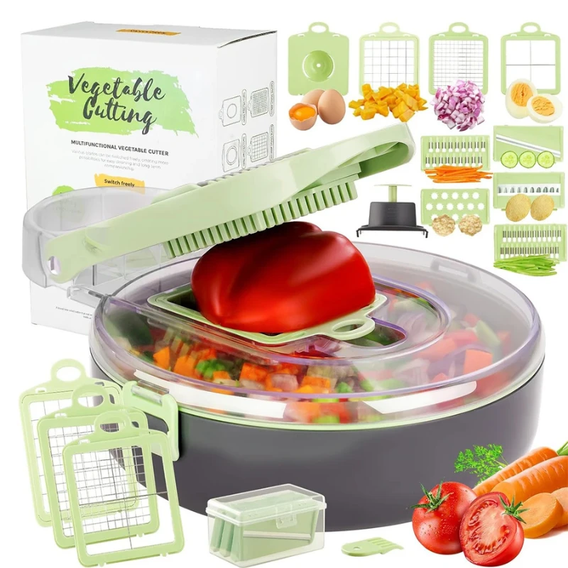 9 in 1 Kitchen Vegetable Chopper Slicer Dicer Cutter with Container by Bowlift