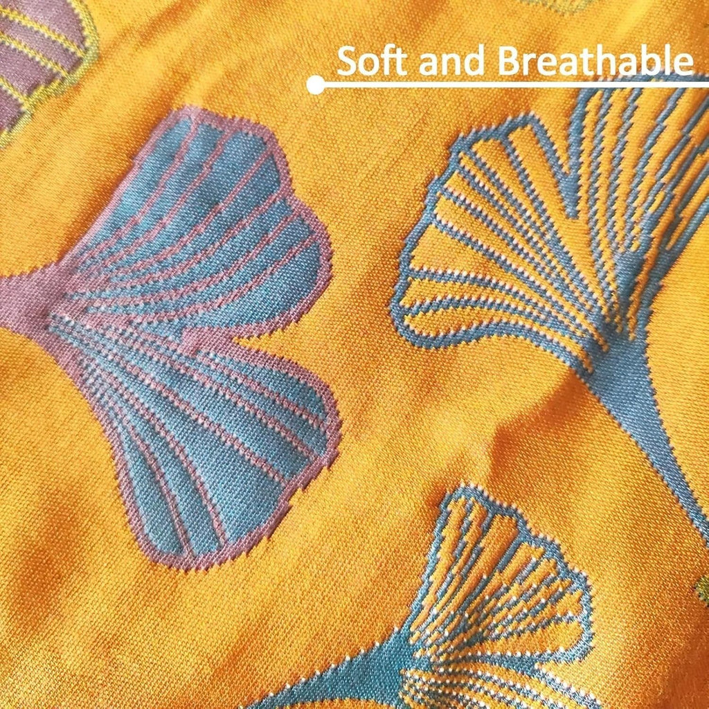 Ginkgo Leaf Embroidered Cotton Pillowcases by Casa & Beyond