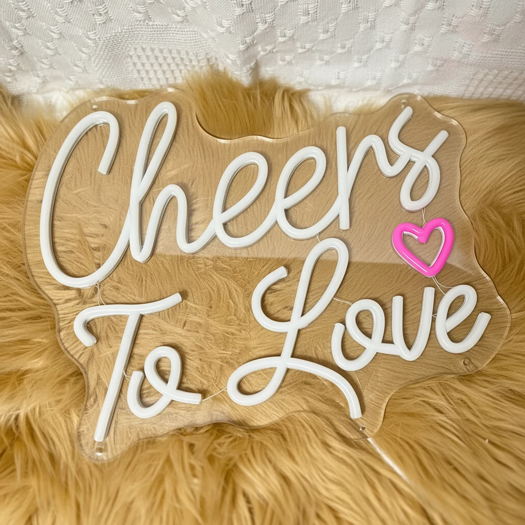 Cheers to Love Neon Sign Valentines Neon Sign by Neonchics