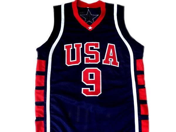 Lebron James Jersey #9 Team USA Basketball Navy Blue by My store basketball