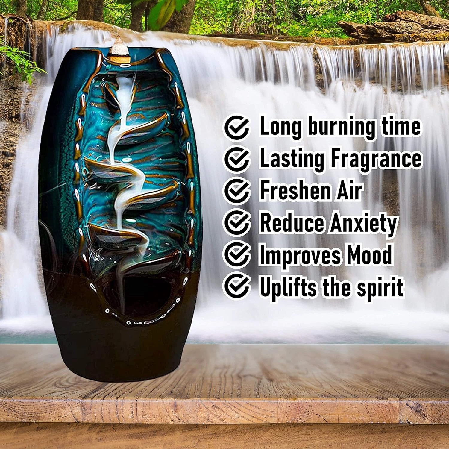 Mountain Incense Holder + FREE 7 Authentic Cones of Natural Fragrances Bowlift by Bowlift
